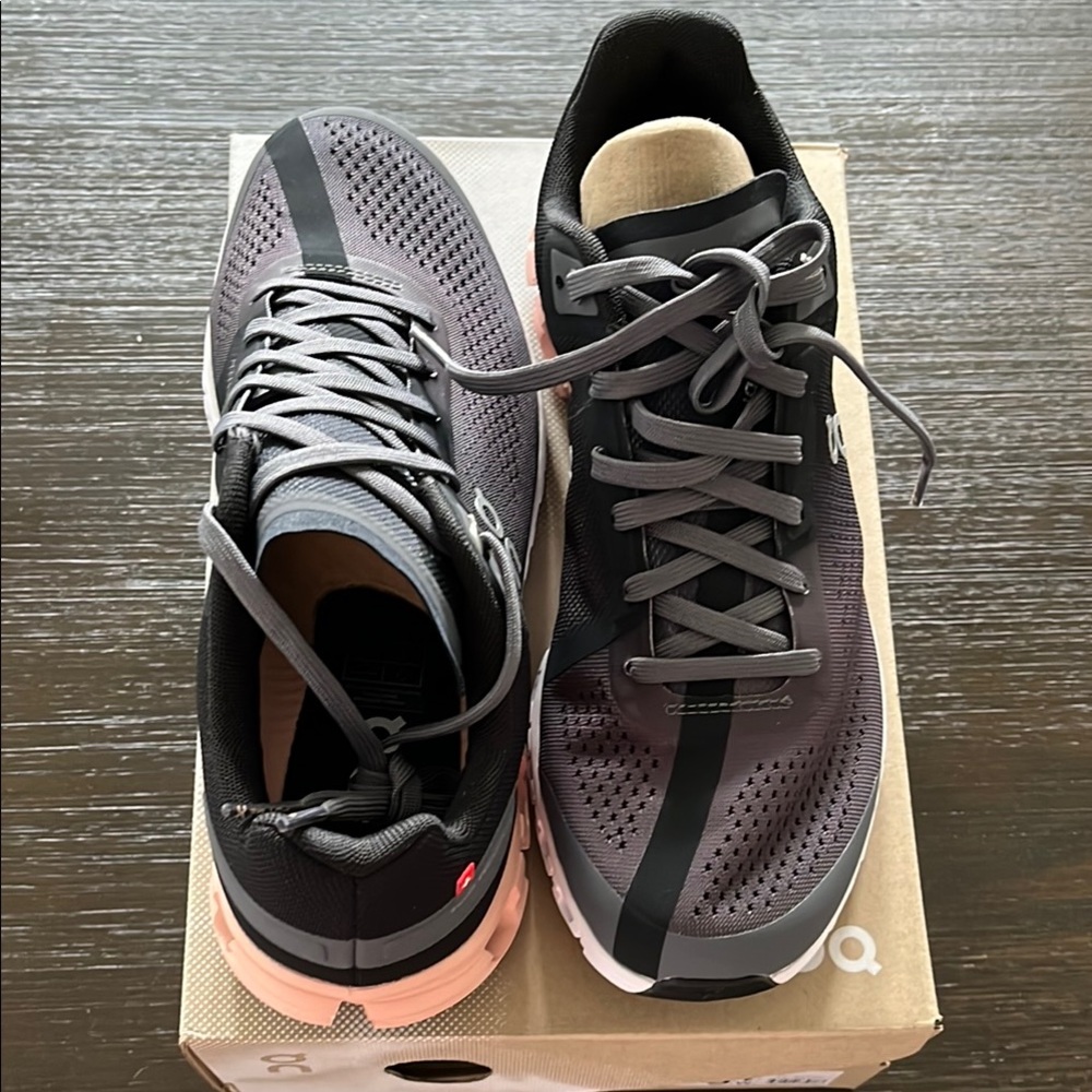 On Running Gray and Black Sneakers